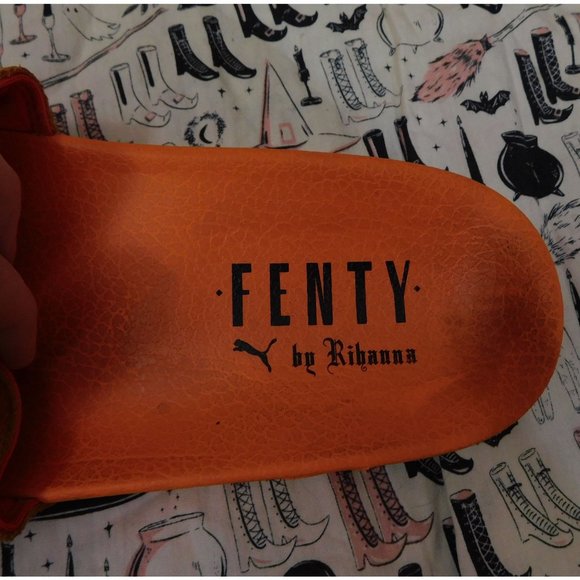 Puma Fenty Orange Slide Sandals - Picture 2 of 4